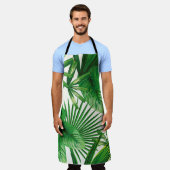 Exotische tropische natürliche grüne Blätter Schürze (Getragen)
