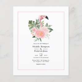 Exotische tropische Rosa Flamingo Hochzeit Einladu Flyer