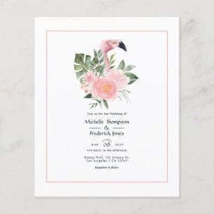 Exotische tropische Rosa Flamingo Hochzeit Einladu Flyer