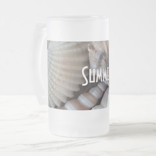 Exotische tropische Sommer-Muscheln Fotografie Mattglas Bierglas (Vorderseite Links)