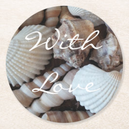 Exotische tropische Sommer-Muscheln Fotografie Runder Pappuntersetzer