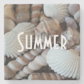 Exotische tropische Sommer-Muscheln Fotografie Steinuntersetzer (Vorderseite)