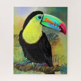 Exotische tropische Toco Toucan Bird Malerei Migne Puzzle