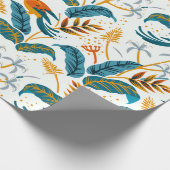 Exotische tropische Vögel und Blätter Geschenkpapier (Ecke)