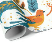 Exotische tropische Vögel und Blätter Geschenkpapier (Rolleneckpunkt)