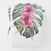 Exotische tropische Wasserfarben Orchideen Geschenkpapier Set (Beispiel)