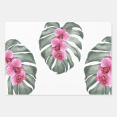 Exotische tropische Wasserfarben Orchideen Geschenkpapier Set (Vorderseite)