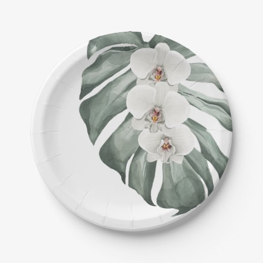 Exotische tropische Wasserfarben Pappteller (Vorderseite)