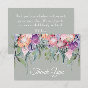 Exotische tropische Wasserfarben-Protea-Blumen Hoc Dankeskarte