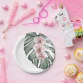 Exotische tropische Wasserfarben Rosa Orchideen Pappteller (Party)