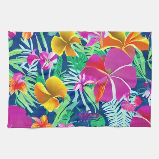 Exotische und kühne tropische Florale Geschirrtuch (Horizontal)