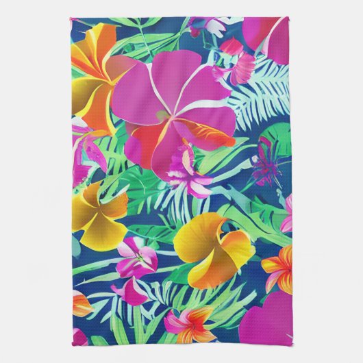 Exotische und kühne tropische Florale Geschirrtuch (Vertikal)