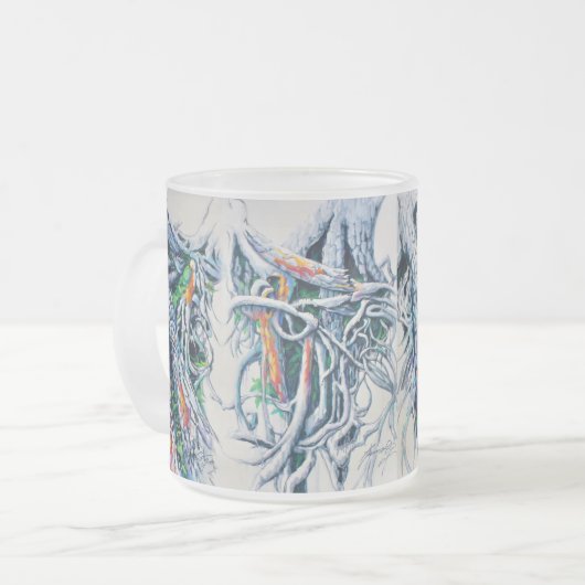 Exotische Verwicklungen I & II Bäume und Wurzeln a Mattglastasse (Vorderseite Links)