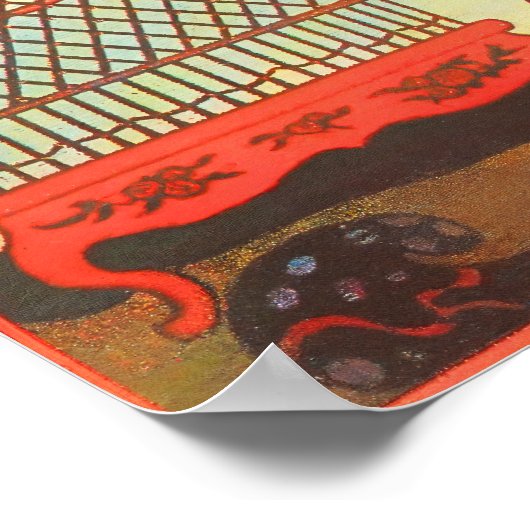 Exotische Vintage Malerei Poster (Ecke)