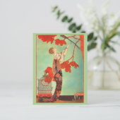 Exotische Vintage Malerei Postkarte (Stehend Vorderseite)