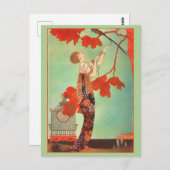 Exotische Vintage Malerei Postkarte (Vorne/Hinten)