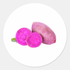 Exotische violette Yamswurzel Ube - Vibrantes trop Runder Aufkleber