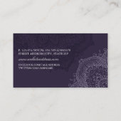 Exotische Visitenkarte für Lila Wellness-Center (Rückseite)