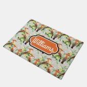 Exotische Vögel auf Spitze | addieren Ihren Namen Fußmatte (Schrägansicht)