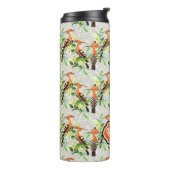 Exotische Vögel auf Spitze | addieren Ihren Namen Thermosbecher (Nach links gedreht)