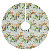Exotische Vögel auf Spitze Polyester Weihnachtsbaumdecke (Vorderseite)