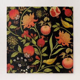 Exotische Vögel Blumen Vintage-Illustration Puzzle