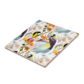 Exotische Vögel des Paradieses und Blume Aquarell Fliese (Seite)