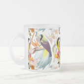 Exotische Vögel des Paradieses und Blume Aquarell Mattglastasse (Links)