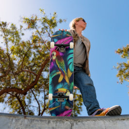 Exotische Vögel Dschungel Träume Nahtlose Oberfläc Skateboard