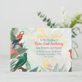 Exotische Vögel Einladung (Stehend Vorderseite)