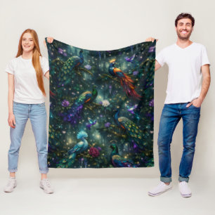 Exotische Vögel Fantasy Luxe Fleecedecke