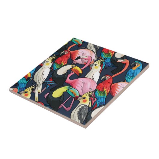 Exotische Vögel Fliese (Seite)