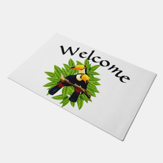 Exotische Vögel Fußmatte (Schrägansicht)