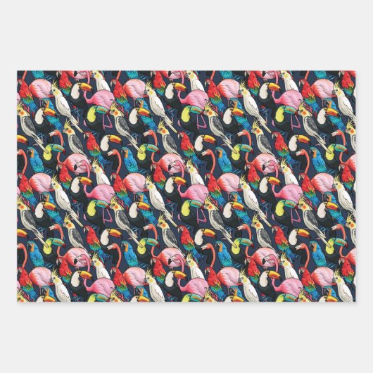 Exotische Vögel Geschenkpapier Set (Vorderseite 3)
