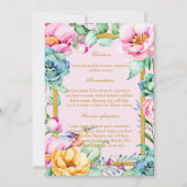 Exotische Vogel-GoldFrame&Flower Einladung (Vorderseite)