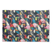 Exotische Vögel Kissenbezug (Rückseite-Links)