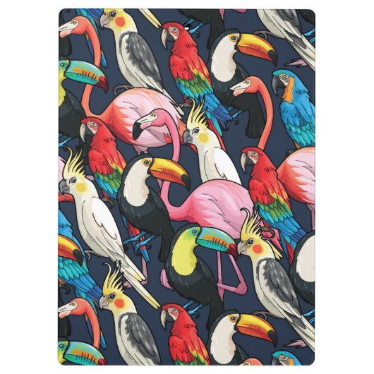 Exotische Vögel Klemmbrett (Rückseite)