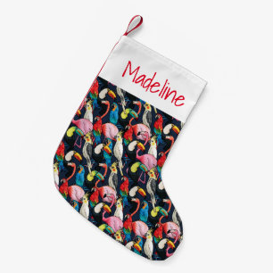 Exotische Vögel  Monogramm Kleiner Weihnachtsstrumpf