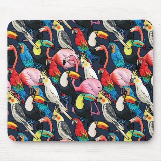 Exotische Vögel Mousepad (Vorne)