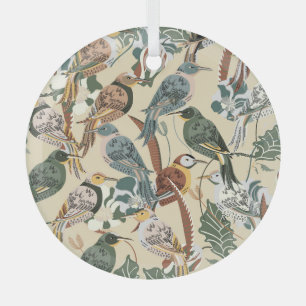 Exotische Vögel: Nahtloser tropischer Druck. Ornament Aus Glas