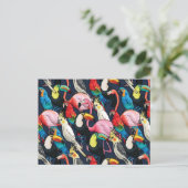 Exotische Vögel Postkarte (Stehend Vorderseite)