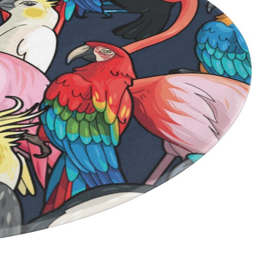 Exotische Vögel Schneidebrett (Ecke)