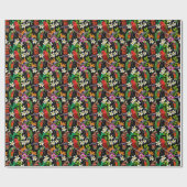Exotische Vögel Schöne Blume Muster Geschenkpapier (Flach)