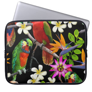 Exotische Vögel Schöne Blume Muster Laptopschutzhülle