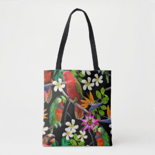 Exotische Vögel Schöne Blume Muster Tasche