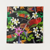 Exotische Vögel Schöne Blume Muster Wandteppich (Vorderseite (Horizontal))
