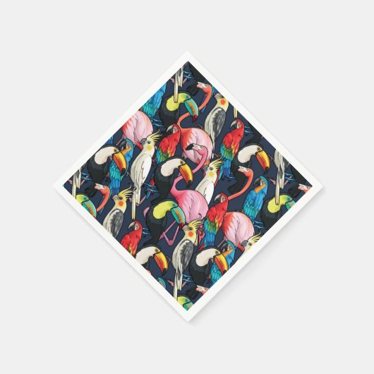 Exotische Vögel Serviette (Ecke)