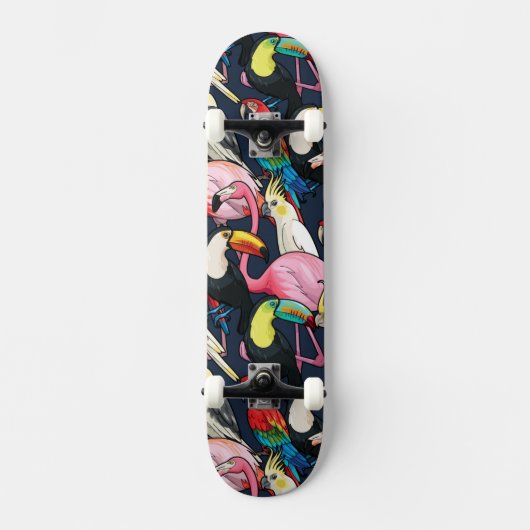 Exotische Vögel Skateboard (Vorderseite)