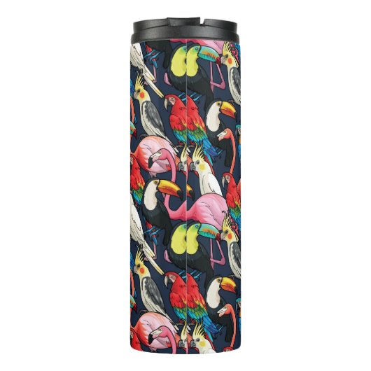 Exotische Vögel Thermosbecher (Rückseite)
