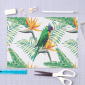 Exotische Vögel und orangefarbene Blume Seidenpapier (Handwerk)